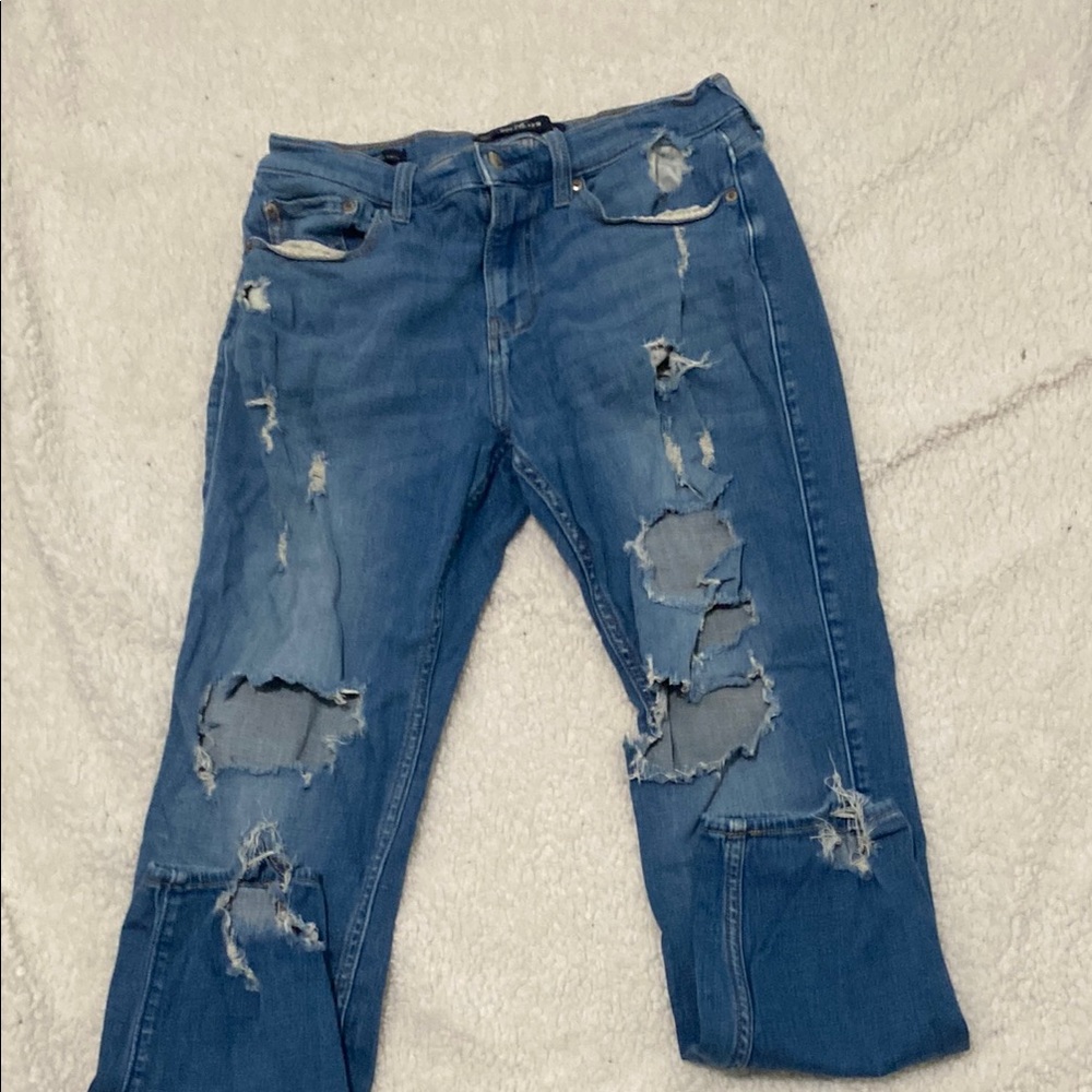 Distressed Blue Jeans